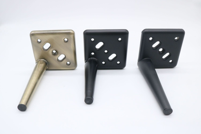Straight Iron Cone Black Smooth Coffee Table Legs For Kitchen Cabinet