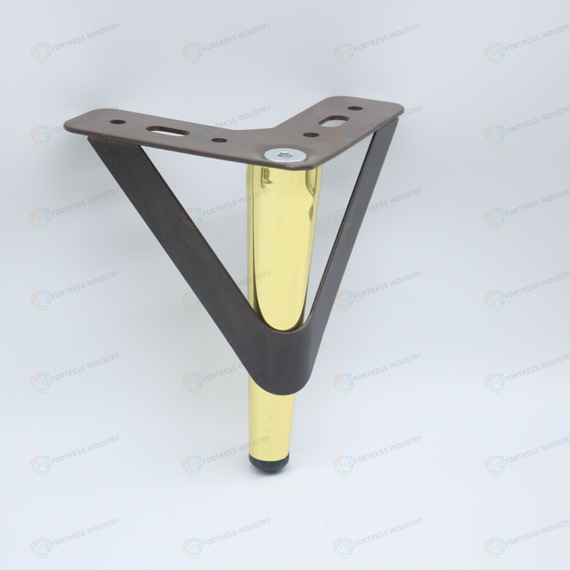 Conical Wood Grain Metal Golden Sofa Legs For Table Furniture Hardware