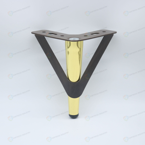 Conical Wood Grain Metal Golden Sofa Legs For Table Furniture Hardware